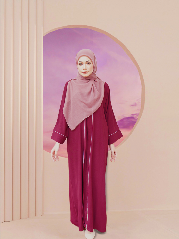 NOVALIE ABAYA DRESS MAROON