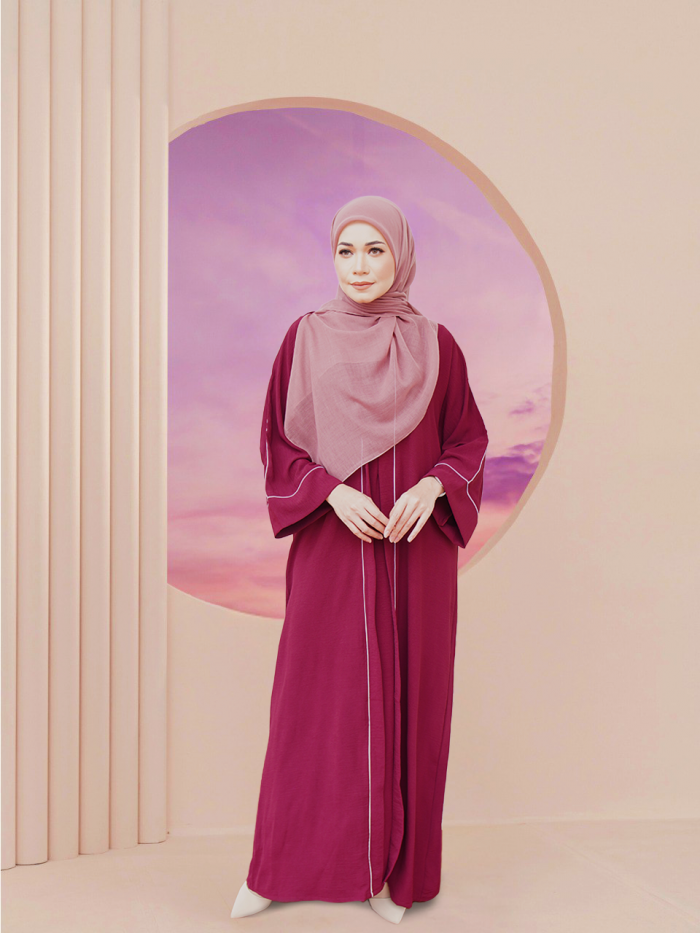 NOVALIE ABAYA DRESS MAROON