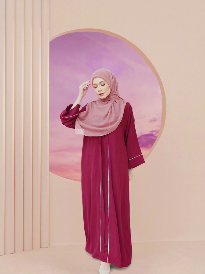 NOVALIE ABAYA DRESS MAROON