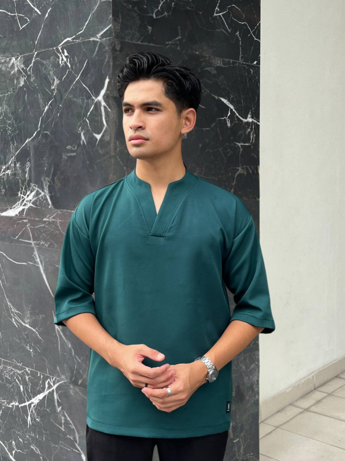 KURTA "V" SILANG-EMERALD GREEN