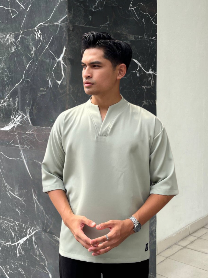 KURTA "V" SILANG-APPLE GREEN