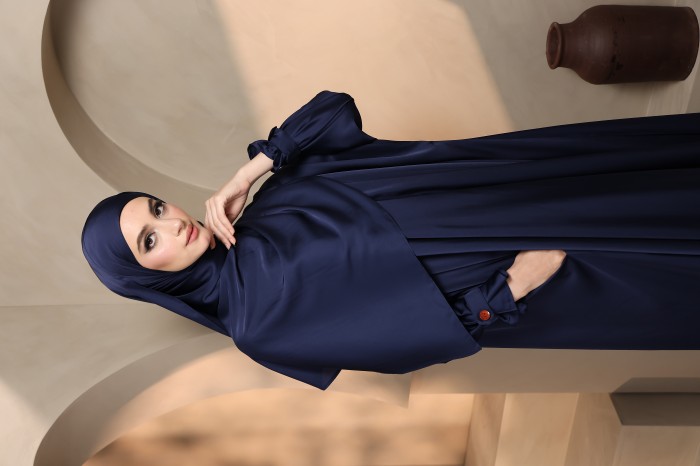 ANANDA SILKY ABAYA (DARK BLUE)