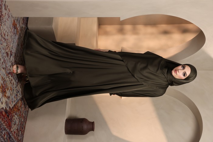 ANANDA SILKY ABAYA (OLIVE GREEN)