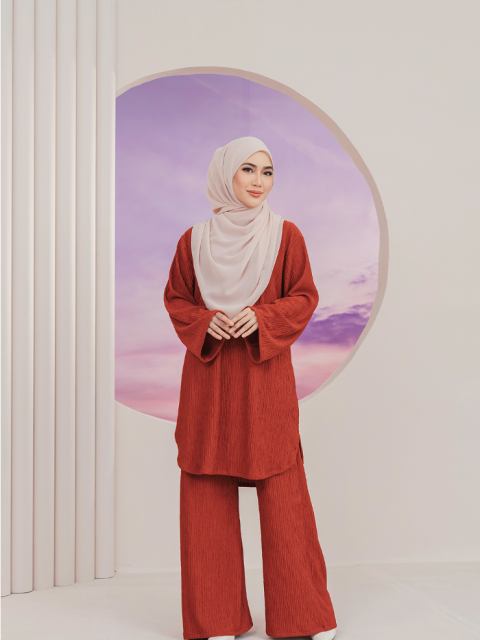 CAMILA IRONLESS SUIT - BRICK ORANGE