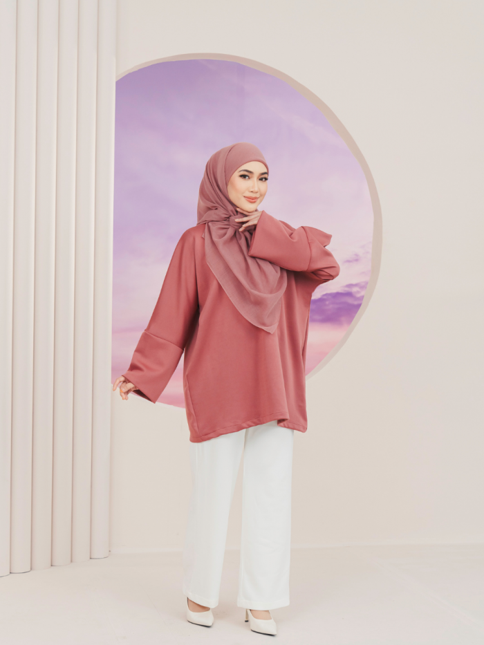 ELARA IRONLESS TUNIC - DUSTY PURPLE