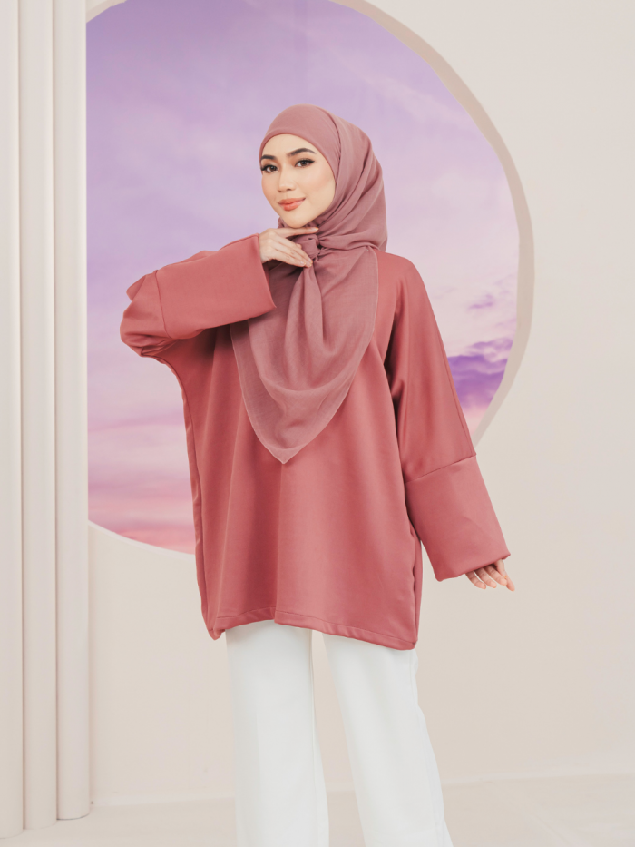 ELARA IRONLESS TUNIC - DUSTY PURPLE