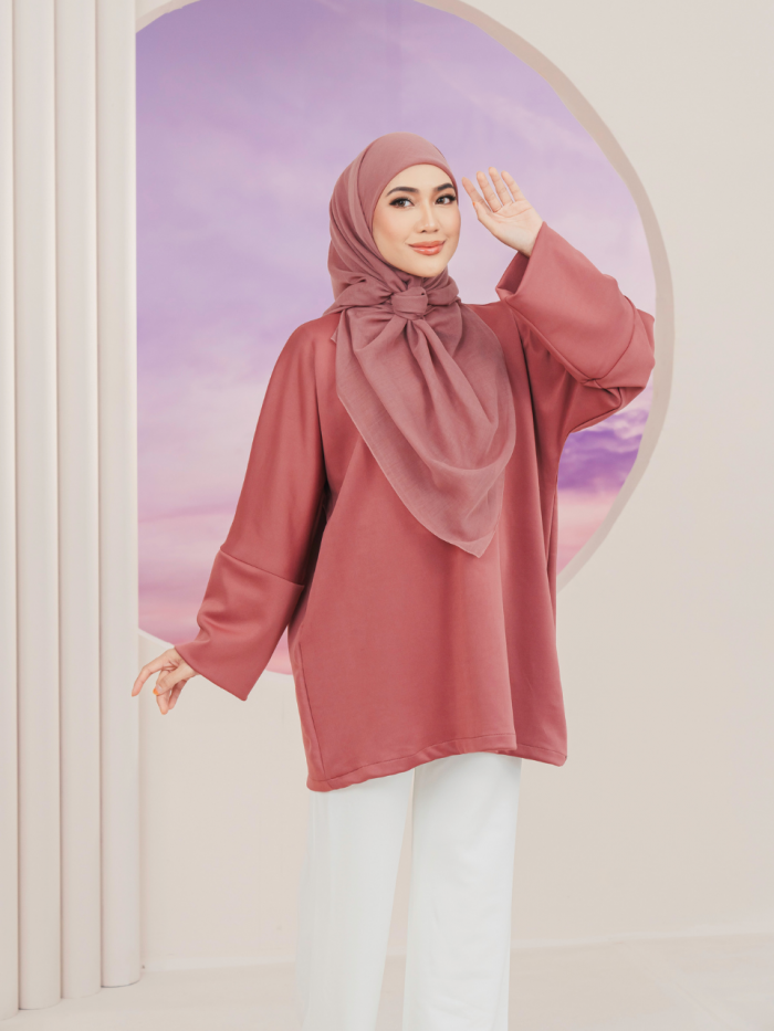 ELARA IRONLESS TUNIC - DUSTY PURPLE