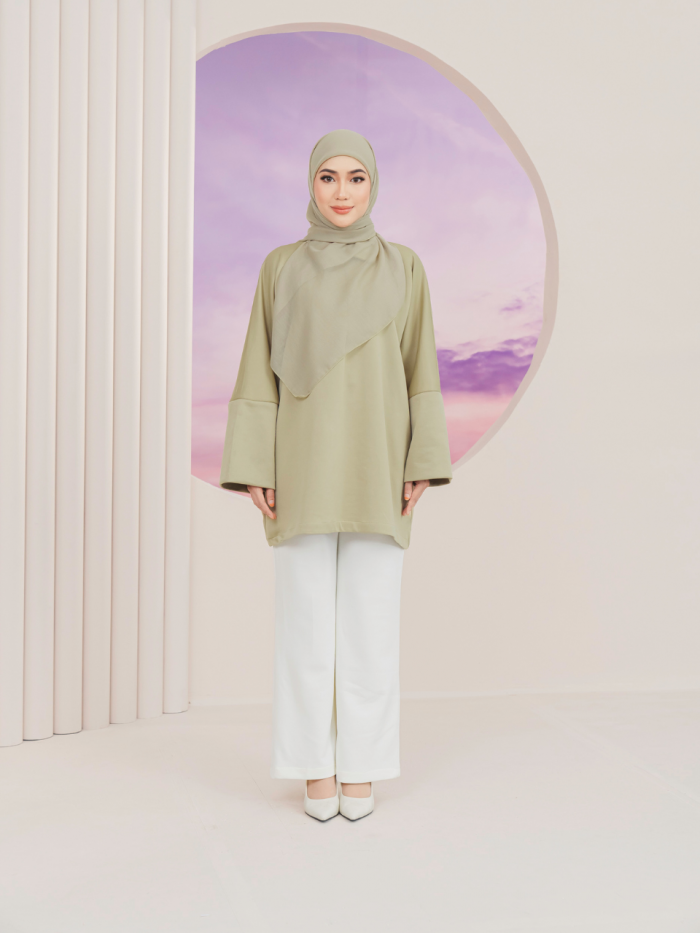 ELARA IRONLESS TUNIC - PASTEL GREEN