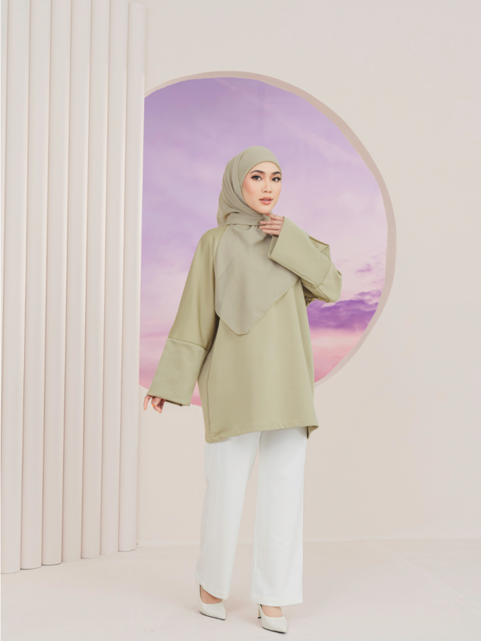 ELARA IRONLESS TUNIC - PASTEL GREEN