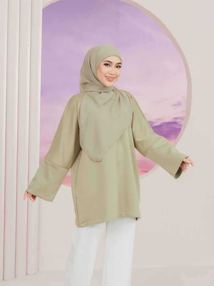 ELARA IRONLESS TUNIC - PASTEL GREEN