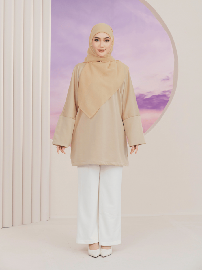 ELARA IRONLESS TUNIC - BEIGE