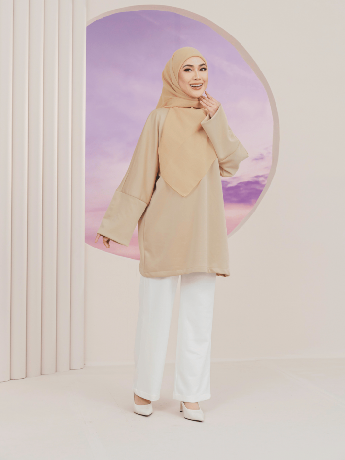 ELARA IRONLESS TUNIC - BEIGE