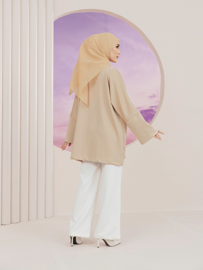 ELARA IRONLESS TUNIC - BEIGE