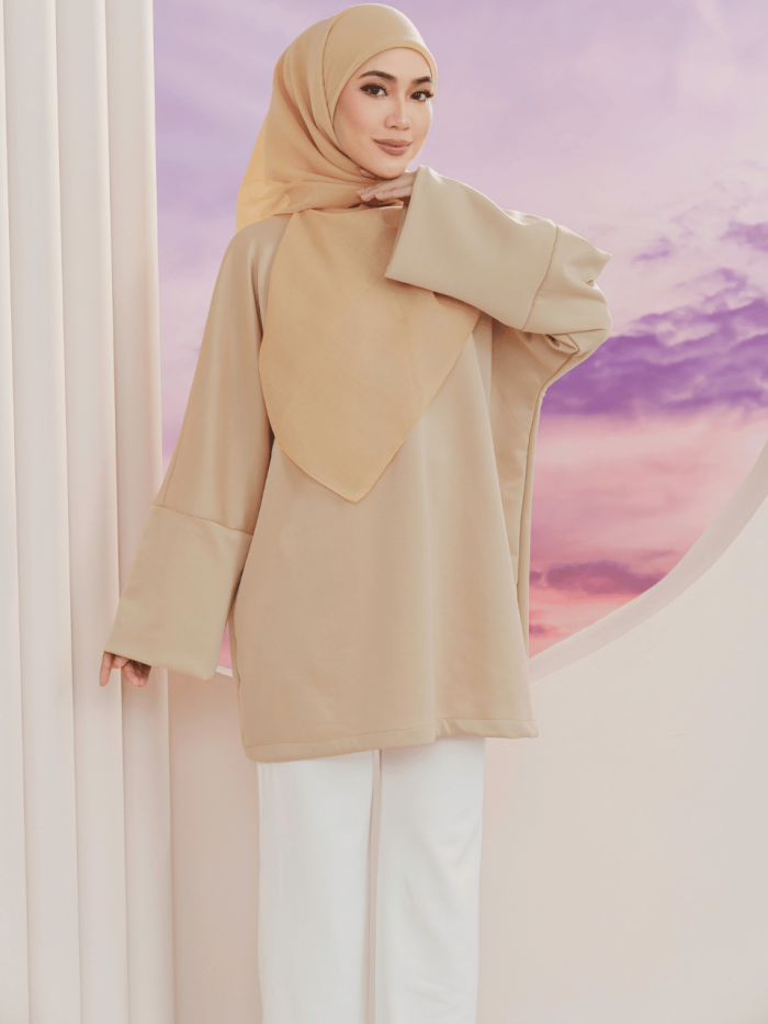 ELARA IRONLESS TUNIC - BEIGE