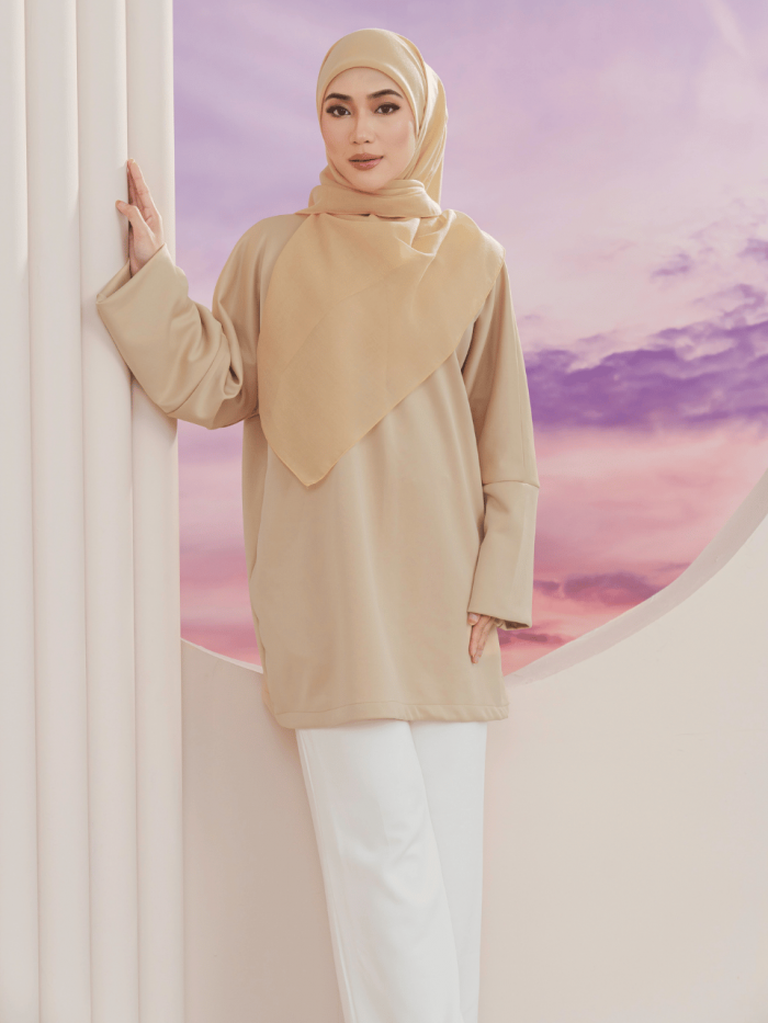 ELARA IRONLESS TUNIC - BEIGE